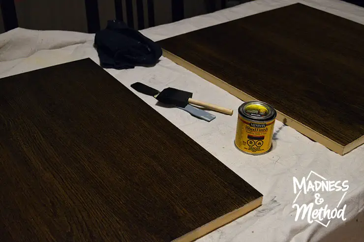 Staining wood canvas for artwork