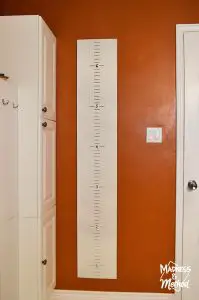 baby growth chart on the wall in the bathroom