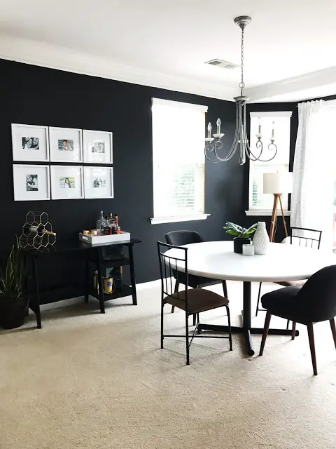 black dining room from Behind the Big Green Door