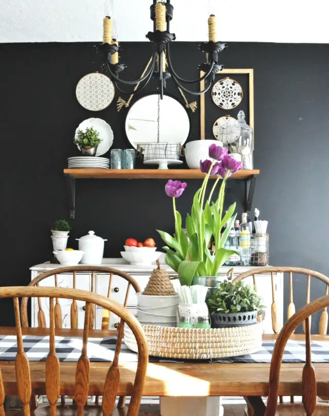 black dining room from My Fabuless Life