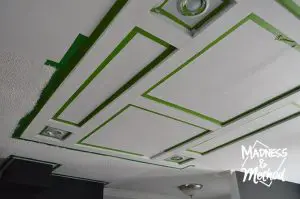 taping a faux coffered ceiling