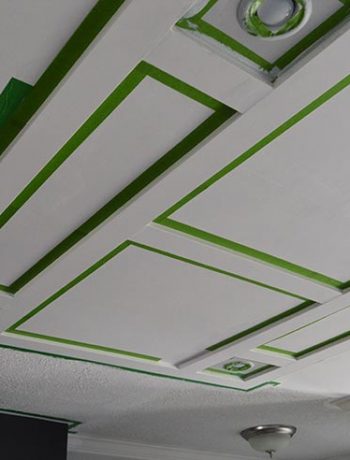 taping a faux coffered ceiling