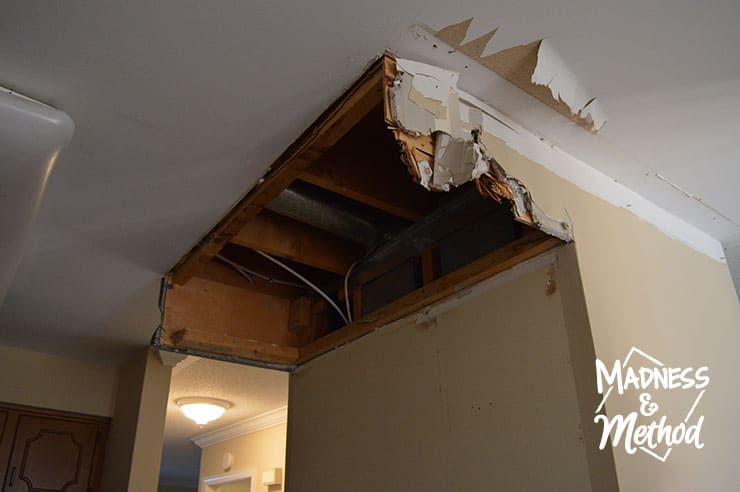 removing a tall pantry in a kitchen renovation