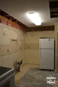 kitchen renovation progress after demolition