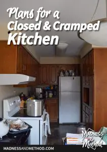 plans for a closed, cramped kitchen graphic
