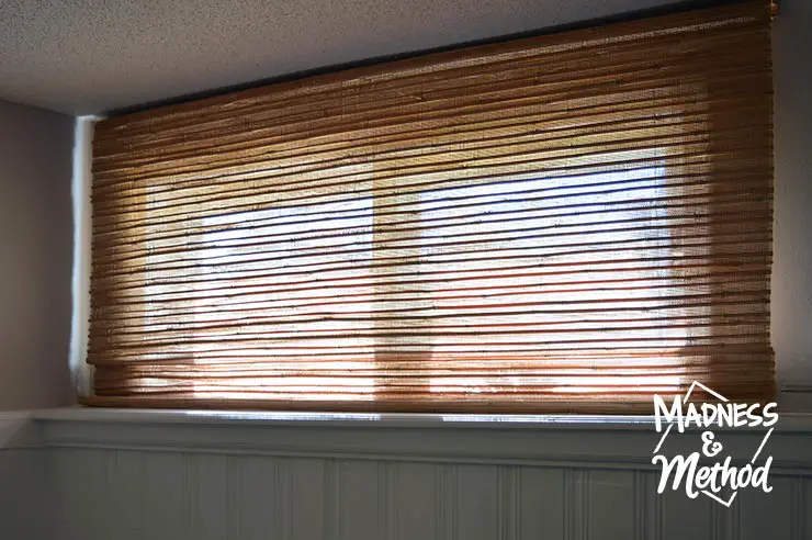 basement bamboo blinds on short window