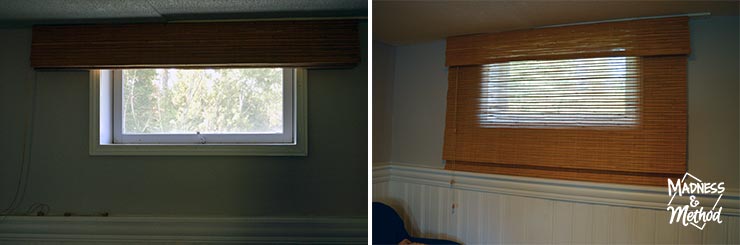 basement bamboo blind on small window