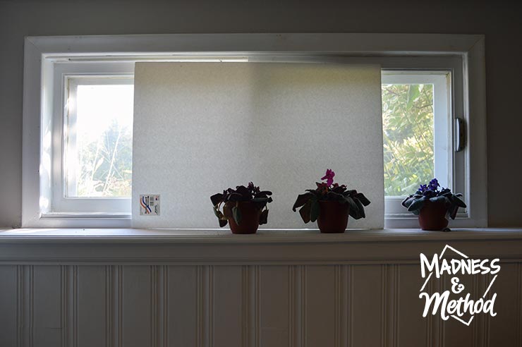 makeshift basement blinds