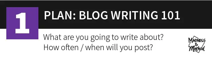 blog writing 101 plan