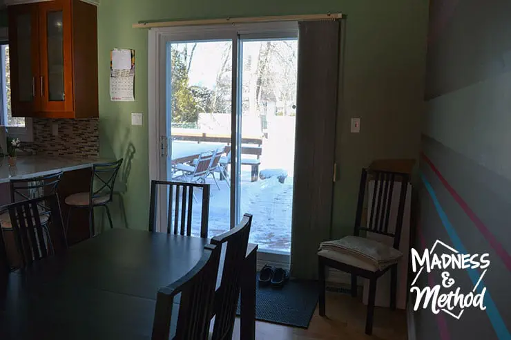 vertical blinds in dining room