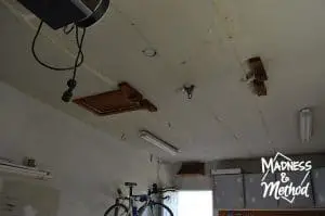 ceiling in empty garage