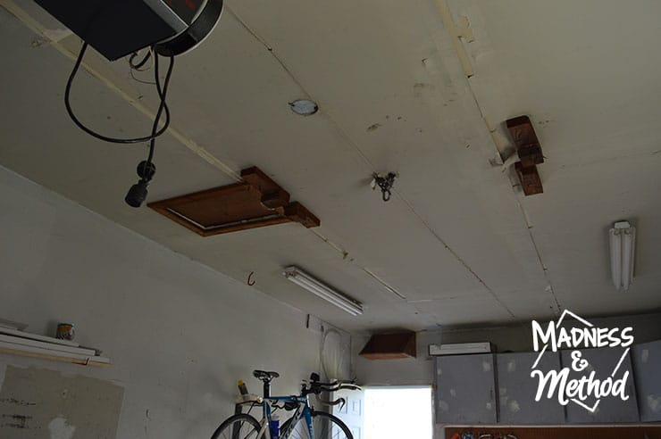 ceiling in empty garage