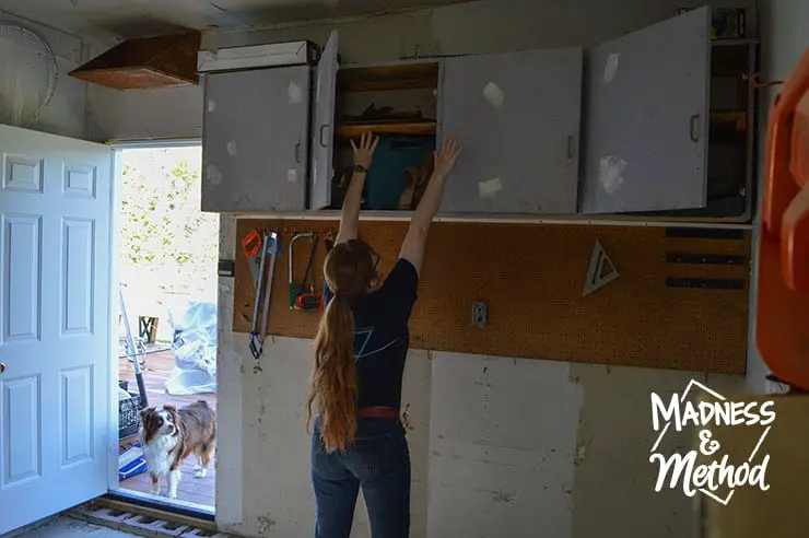 reaching tall shelves in garage