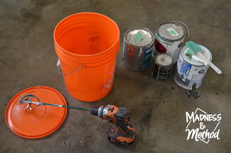 mixing paint for garage walls