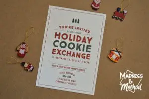 holiday party cookie exchange card