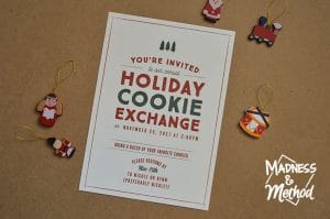 holiday party cookie exchange card