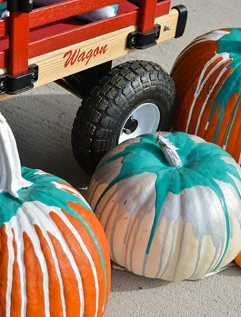 paint-drip pumpkin decor