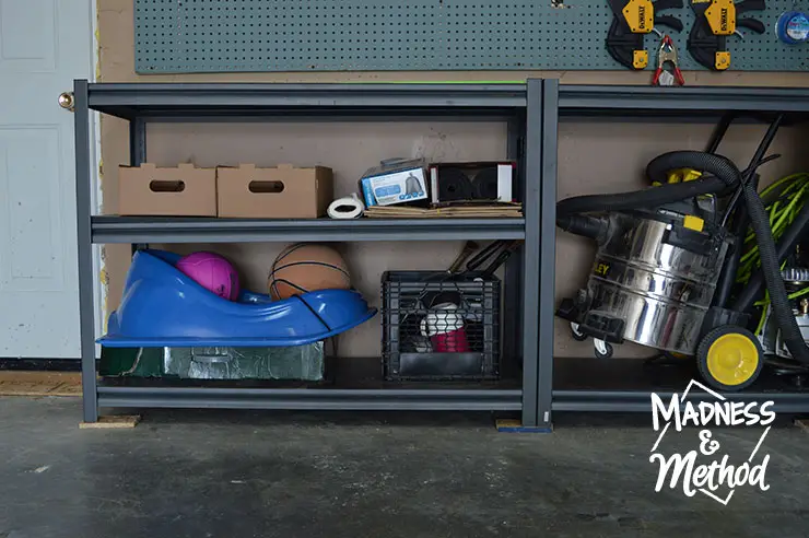 garage makeover new shelves