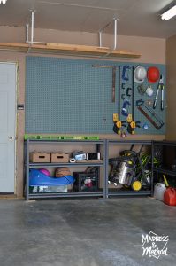garage makeover storage wall