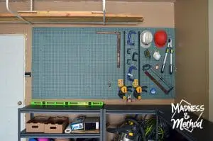 garage makeover reveal new pegboard