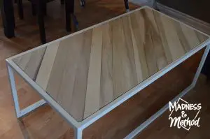 metal and wood coffee table construction