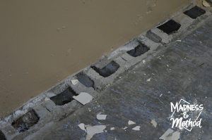 concrete block holes in garage