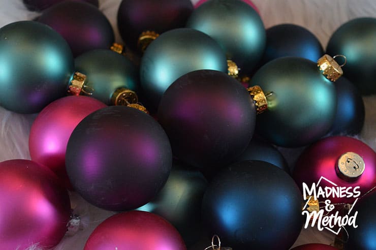 jewel-toned christmas tree ornaments