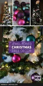 jewel-toned christmas tree decor graphic