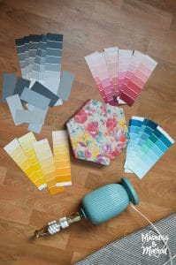 colour swatches comparing to floral pattern