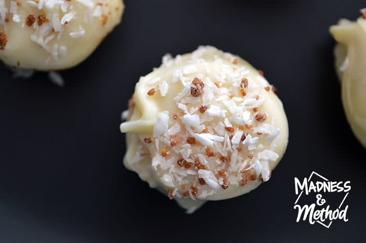 white chocolate coconut truffles