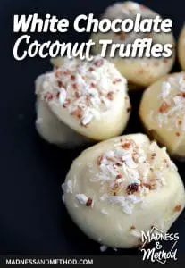 white chocolate coconut truffle graphic