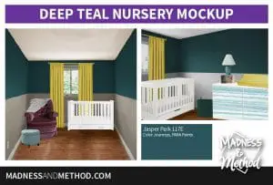 deep teal nursery mockup