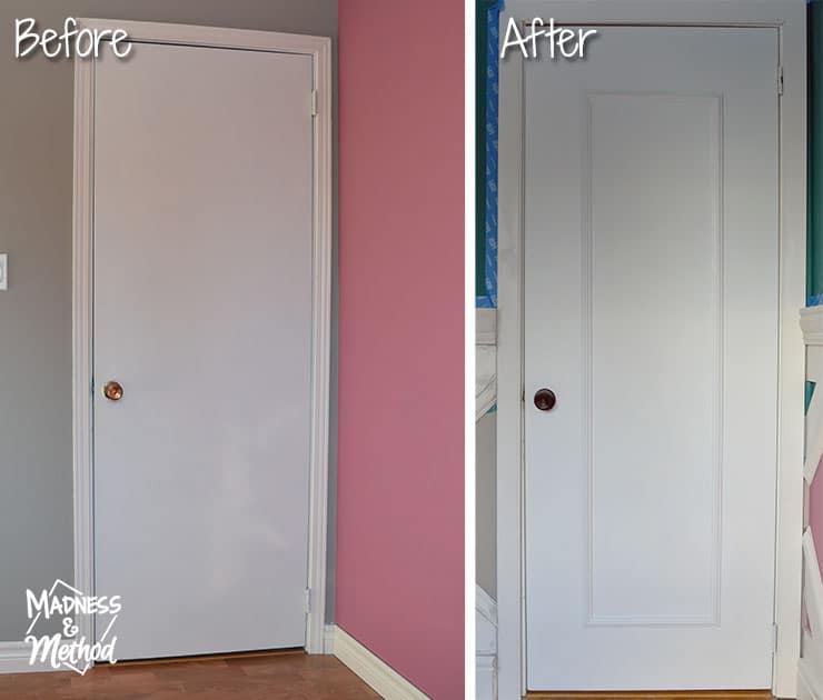 before and after upgraging flat door