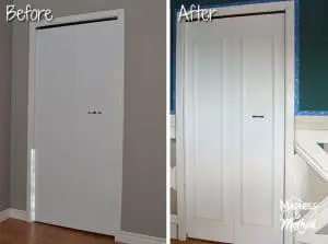 before and after closet door upgrade