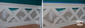 caulking and patching wainscoting