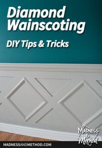 diamond wainscoting wall treatment diy graphic