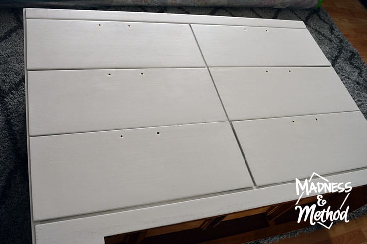 white dresser with hardware removed