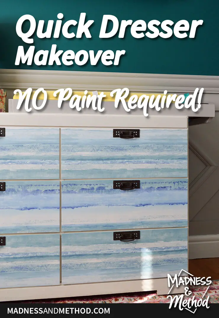 easy dresser makeover graphic