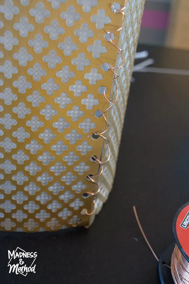 attaching the metal lampshade