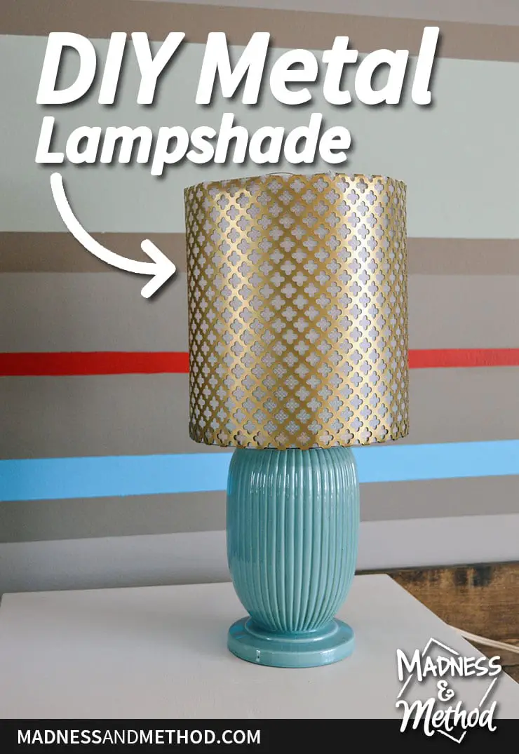 brass metal lampshade DIY graphic