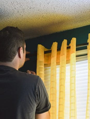 bright yellow curtains in nursery