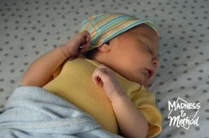 baby elise sleeping in her bed