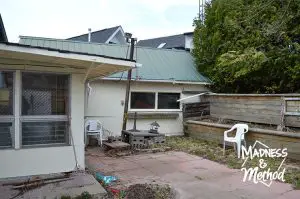 backyard patio area