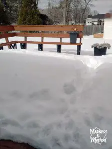 snow on back deck