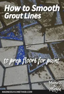 how to smooth grout lines to prep floors for paint