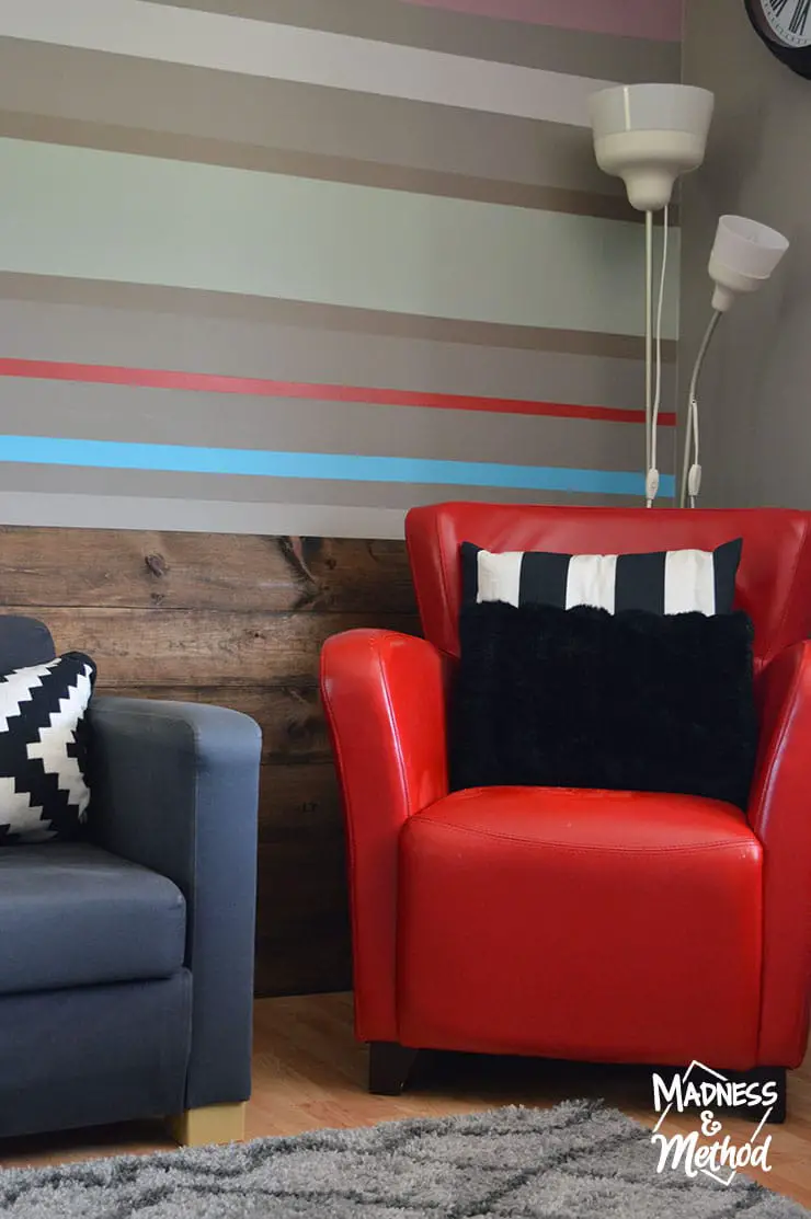 red chair in living room