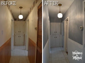 before and after hallway transformation