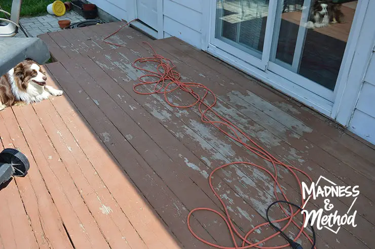 worn deck before