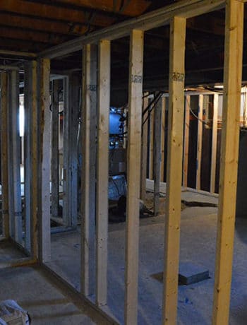 shared entrance framing in basement apartment