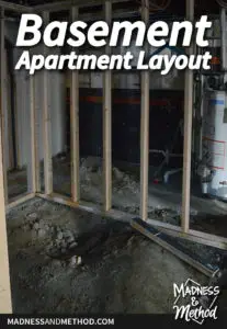 basement apartment layout graphic